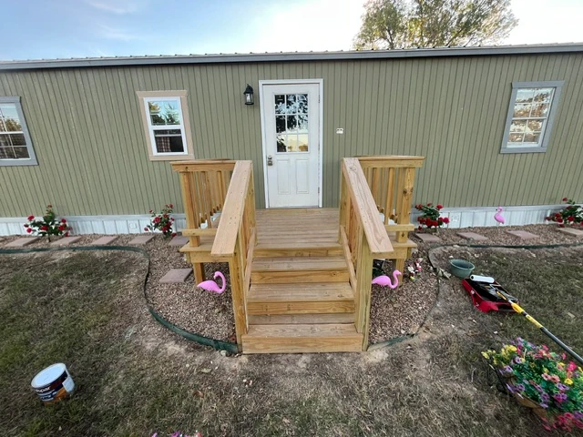 Porch steps and railing on a recent East Texas job